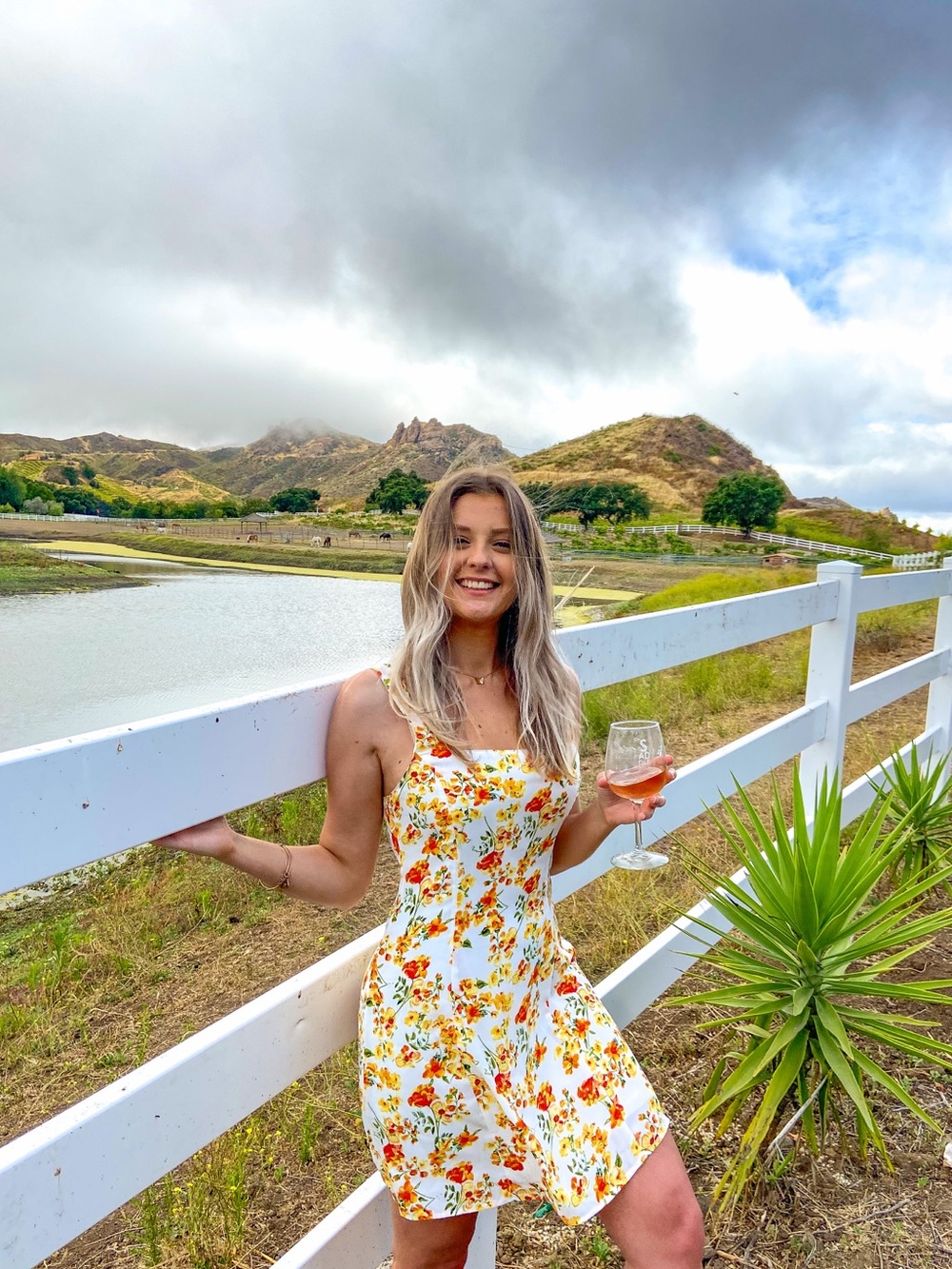 Lulu's Cream Mini Dress with Yellow and Orange Floral Print